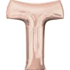 Stor Rosegold Folie Ballon - Bogstav ''T''