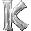 Stor Sølv Folie Ballon - Bogstav ''K''