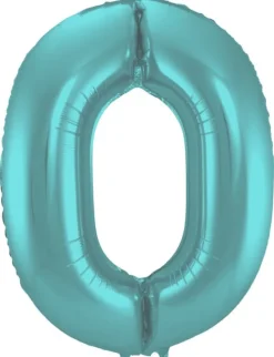 Stort Aqua Grønt Shape Folietal 86 cm, 0 Tal