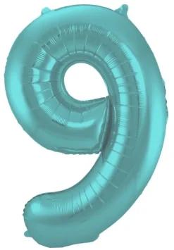 Stort Aqua Grønt Shape Folietal 86 cm, 9 Tal