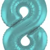 Stort Aqua Grønt Shape Folietal 86 cm, 8 Tal