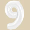 Stort Hvidt Shape Folietal 86 cm, 9 Tal
