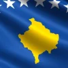 Stort Kosovo Stof Flag, 90x150 cm