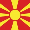 Stort Nordmakedonsk Stof Flag, 90 x 150 cm