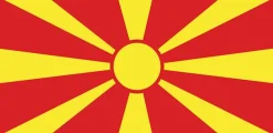 Stort Nordmakedonsk Stof Flag, 90 x 150 cm