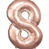 Stort Rosegold Shape Folietal 86 cm, 8 Tal