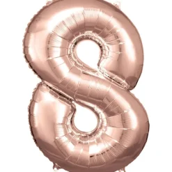 Stort Rosegold Shape Folietal 86 cm, 8 Tal