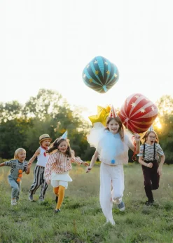 Stribet Cirkus Ballon, Rød