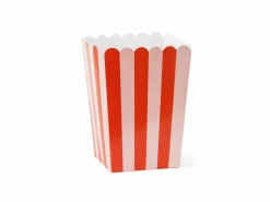 Stribet Popcorn Bægre, Lyserød/Rød