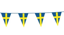 Svensk Vimpel Flagguirlande 10 meter, 20 x 30 cm