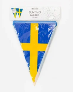 Svensk Vimpel Flagguirlande 10 meter, 20 x 30 cm