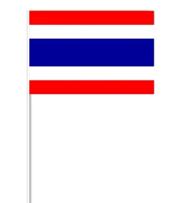 Thailandsk Papirflag på Pind, 27 x 20 cm