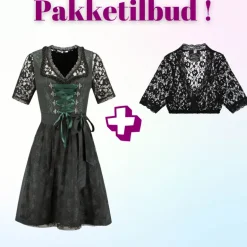 Tilbudspakke! Luksus Autentisk Tyrolerkjole med blondebluse
