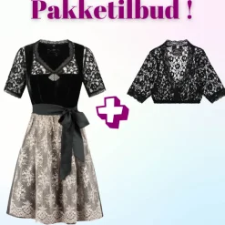 Tilbudspakke! Luksus Autentisk Tyrolerkjole med blondebluse