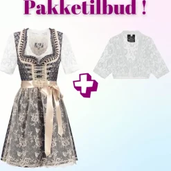 Tilbudspakke! Luksus Autentisk Tyrolerkjole med blondebluse