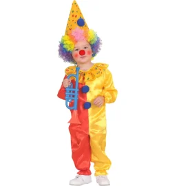 To-Farvet Børne Klovn, Jumpsuit til Toddlers m/Hat
