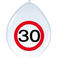 Trafikskilt 30 Års Fødselsdags Balloner (30cm.)