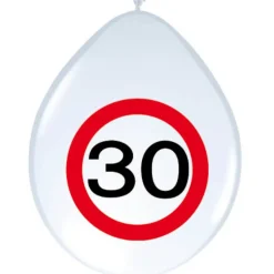 Trafikskilt 30 Års Fødselsdags Balloner (30cm.)
