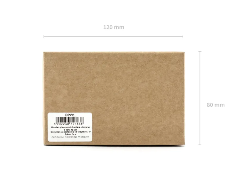 Træ Bordkort Holdere, Diameter 3-4 cm (6 Stk.)