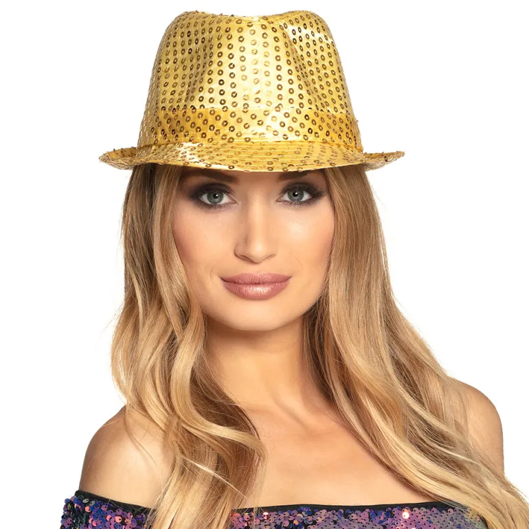 Trilby Hat Guld til Voksne