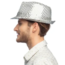 Trilby Hat Sølv til Voksne