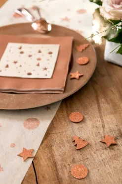 Træ Konfetti m/Rosegold Glitter, 12 stk.