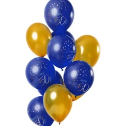 True Blue Ballon Buket - "Happy 50th Birthday"