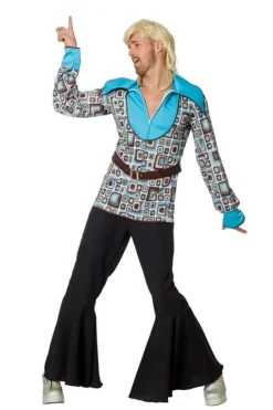 Turkis Hippie Bluse m/Brunt Bælte