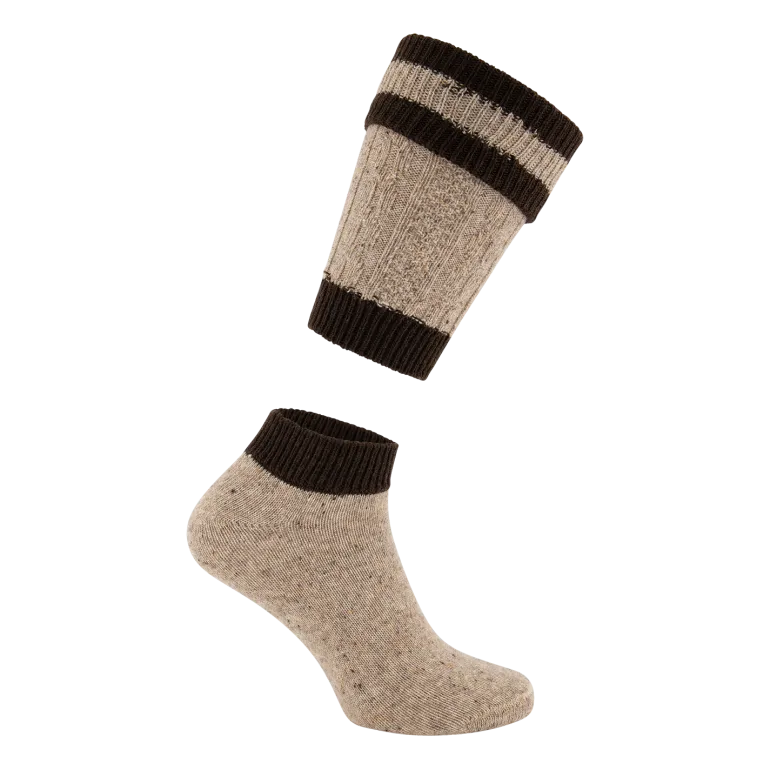 Tyrolerstrømper 2-Delte Loferl, Beige/Brun