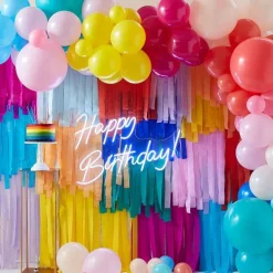 Ultimativ Rainbow Streamer & Ballon Backdrop