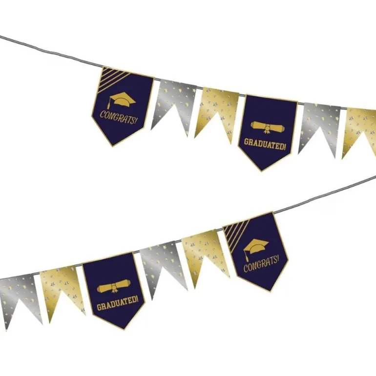 Vimpelguirlande "Congratulations", 6 meter