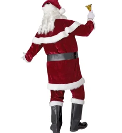 Vinrødt Julemandskostume med Broderinger
