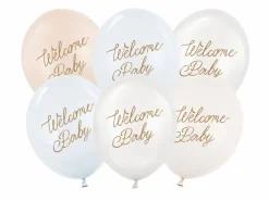 Welcome Baby Balloner Blåt mix, 6 stk.