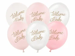 Welcome Baby Balloner Lyserødt mix, 6 stk.