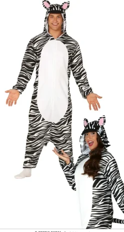 Zebra Plys Jumpsuit til Voksne